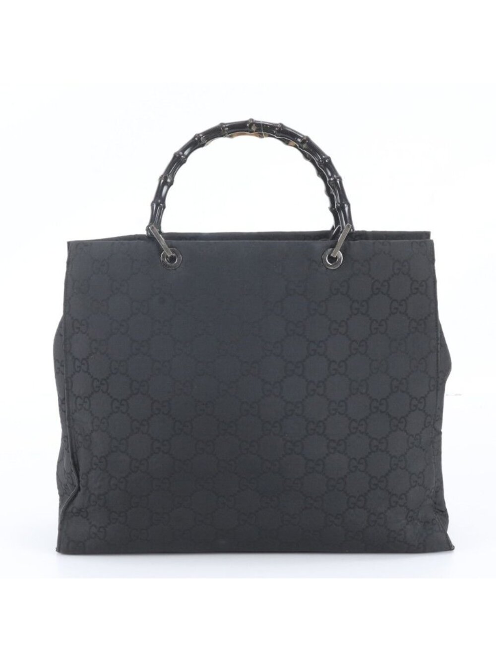 Gucci Bamboo GG Nylon Leather Tote Bag Shoulder Hand